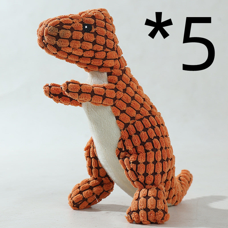 HKM-8961853 Dog Bite Resistant Plush Dinosaur Sound Toy - Corn Wool, 29cm