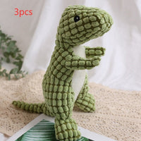 HKM-8961853 Dog Bite Resistant Plush Dinosaur Sound Toy - Corn Wool, 29cm