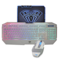 HKM-896211 Backlit Keyboard and Mouse Set with Multimedia Shortcuts and Adjustable DPI Modes