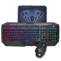 HKM-896211 Backlit Keyboard and Mouse Set with Multimedia Shortcuts and Adjustable DPI Modes