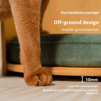 HKM-8962237 Solid Wood Cat Bed ¨C Removable Nest in Walnut Finish, 35x24cm & 50x24cm Sizes