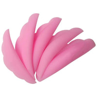 HKM-896275 Silicone Gaskets for Eyelash Planting - 5 Pairs White & Pink Sunflower Edge