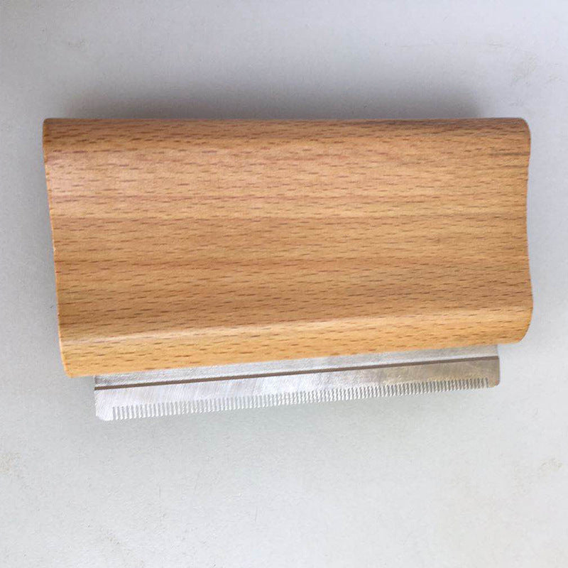 HKM-8963773 Pet Hair Remover Comb for Dogs - Beech Wood Fur Care Tool