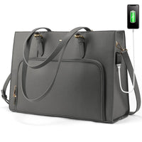 HKM-896595 Fashionable Waterproof Leather Laptop Tote Bag with USB Port for Business and School Use