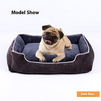 HKM-8966205 Velvet Pet Bed House for Small to Extra Large Dogs and Cats in Khaki, Wine Red, Dark Blue