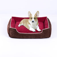 HKM-8966205 Velvet Pet Bed House for Small to Extra Large Dogs and Cats in Khaki, Wine Red, Dark Blue