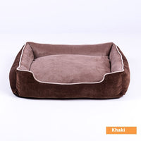 HKM-8966205 Velvet Pet Bed House for Small to Extra Large Dogs and Cats in Khaki, Wine Red, Dark Blue