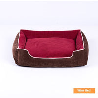 HKM-8966205 Velvet Pet Bed House for Small to Extra Large Dogs and Cats in Khaki, Wine Red, Dark Blue