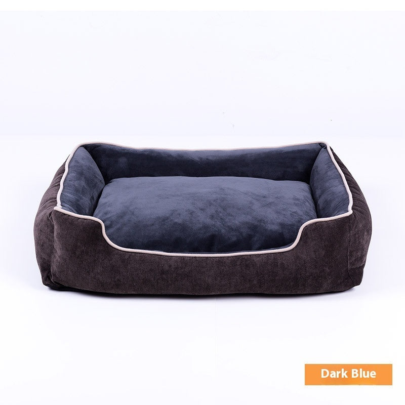 HKM-8966205 Velvet Pet Bed House for Small to Extra Large Dogs and Cats in Khaki, Wine Red, Dark Blue