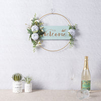 HKM-896659 Decorative Floral Garland Wreath for Window and Wall - Green, Pink, and White Options Available