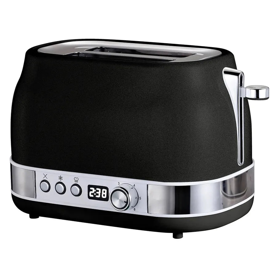 HKM-896787 Digital 2-Slice Retro Toaster for Efficient Breakfast Preparation in Stylish Black Finish