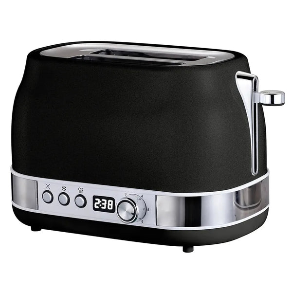 HKM-896787 Digital 2-Slice Retro Toaster for Efficient Breakfast Preparation in Stylish Black Finish