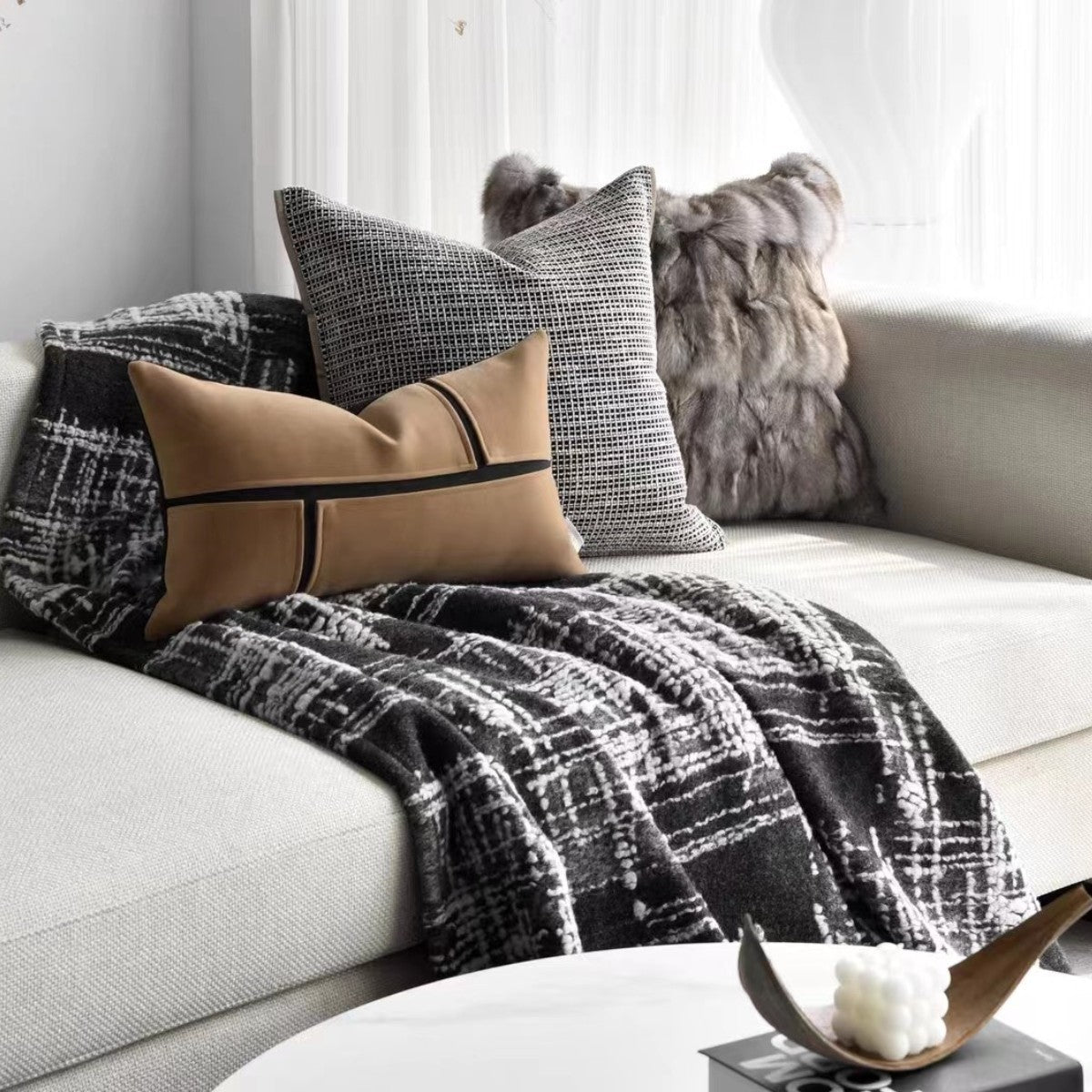 HKM-896851 Cozy Modern Polyester Fiber Bed Blanket and Sofa Cover - 140x240cm