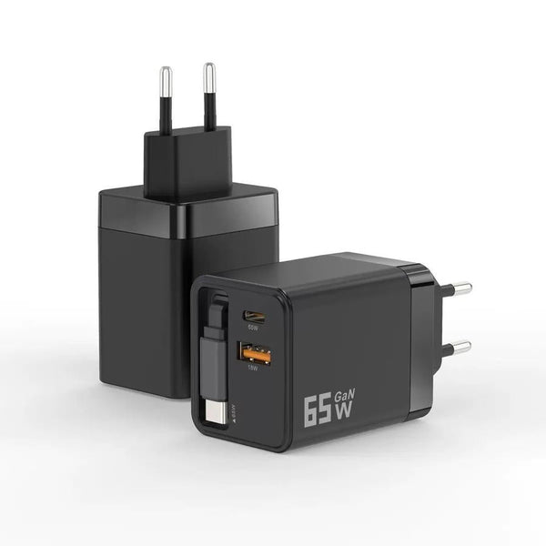 HKM-896915 PD40W Flexible Type-C Charging Plug for Household Use - Available in White and Black