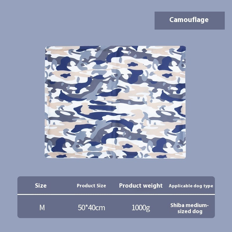 HKM-8969789 Multifunctional Cool Gel Pet Ice Mat for Heatstroke Prevention - Available in Sapphire Blue and Camouflage Sizes