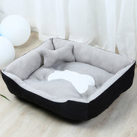 HKM-8971965 Large Dog Teddy Kennel - Cozy Cloth Bed in Grey and Brown, Multiple Sizes Available