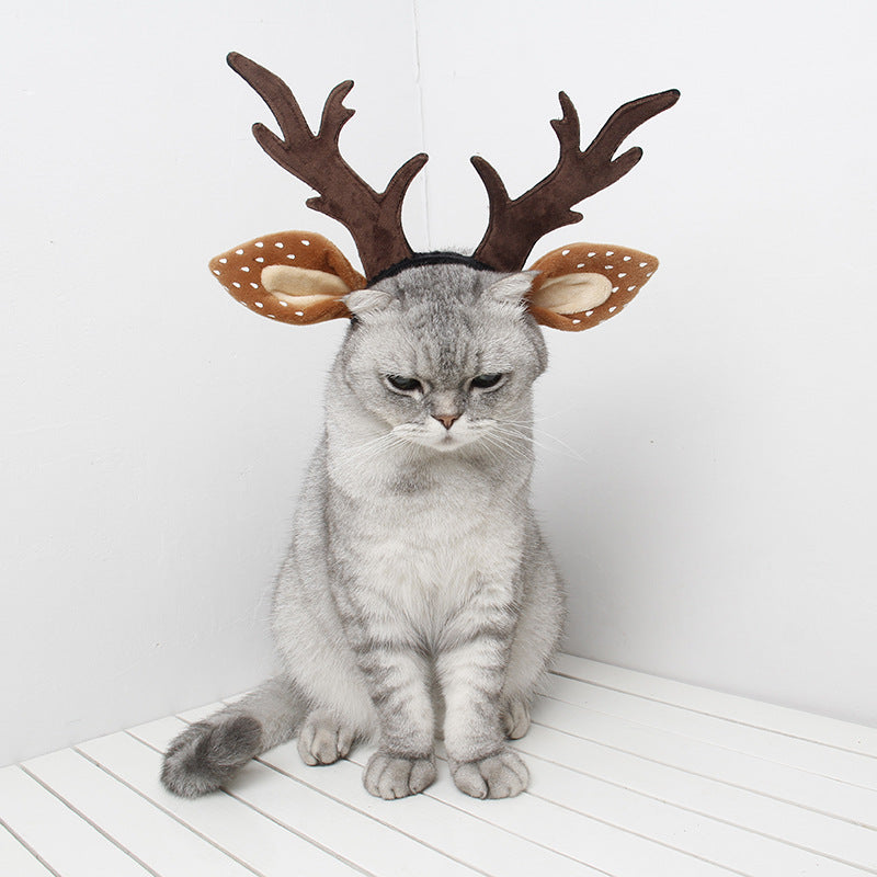 HKM-8972477 Brown Deer Antler Headband for Holiday Celebrations - Anti-Slip, Available in S, M, L