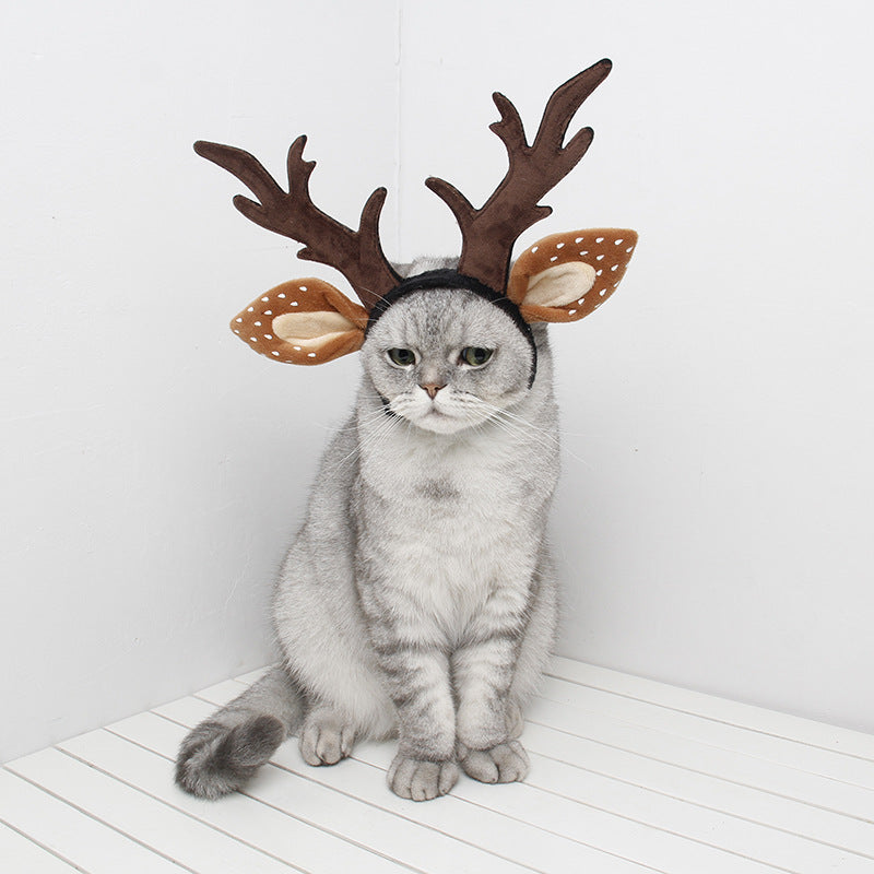 HKM-8972477 Brown Deer Antler Headband for Holiday Celebrations - Anti-Slip, Available in S, M, L