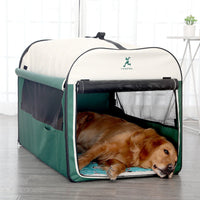 HKM-8972733 Breathable Composite Cloth Pet Tent - Anti-Mosquito Design in Green and Pink, Sizes S to XL