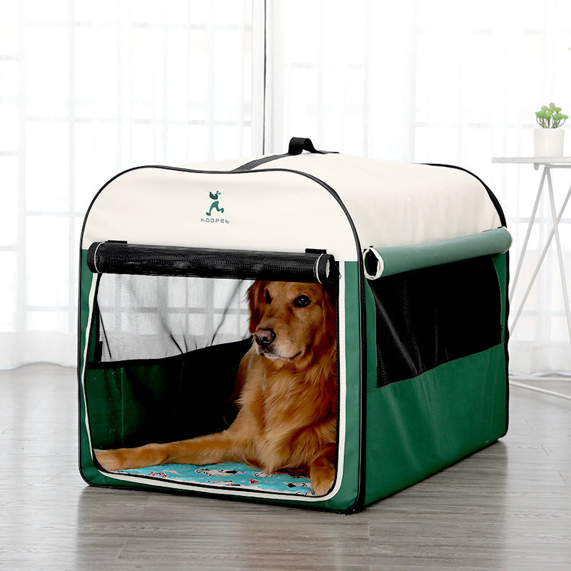 HKM-8972733 Breathable Composite Cloth Pet Tent - Anti-Mosquito Design in Green and Pink, Sizes S to XL