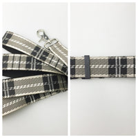 HKM-8973501 Casual Check Pattern Dog Collar and Leash Set in Red, Yellow, and Silver Lattice Designs