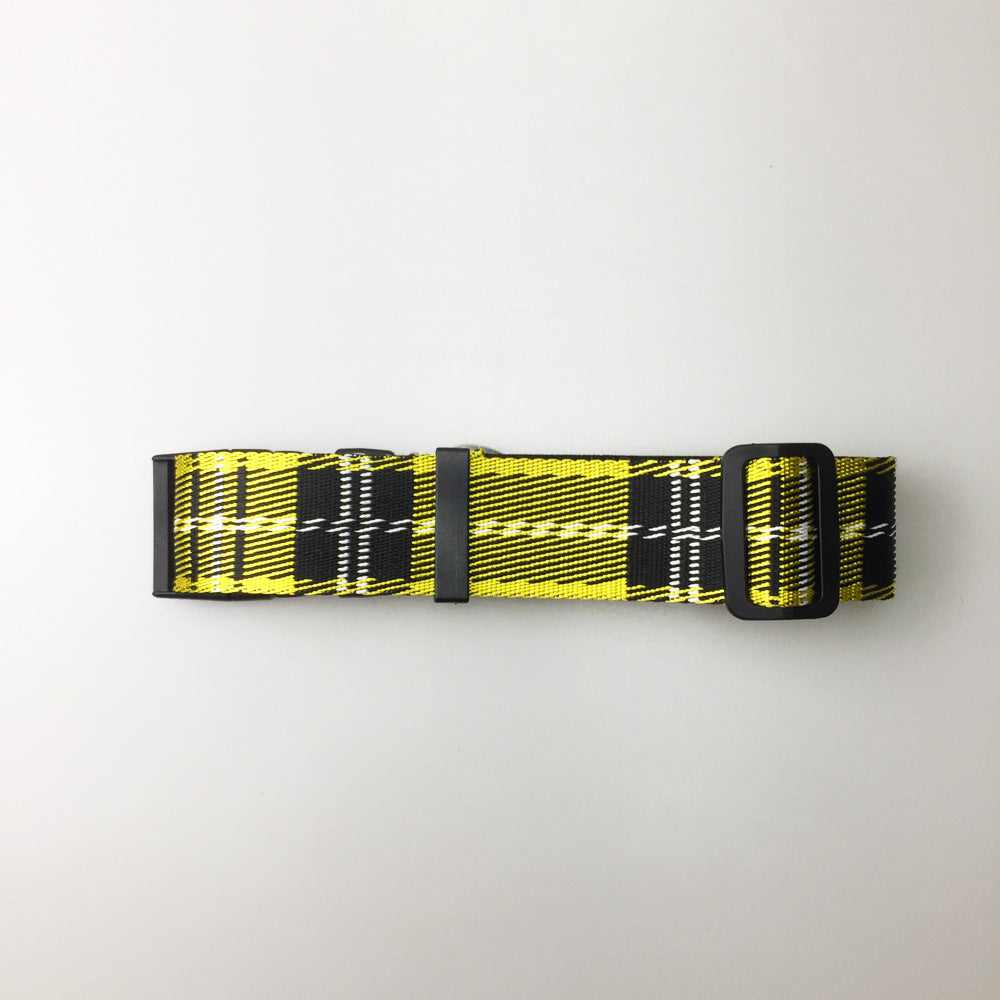 HKM-8973501 Casual Check Pattern Dog Collar and Leash Set in Red, Yellow, and Silver Lattice Designs