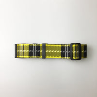 HKM-8973501 Casual Check Pattern Dog Collar and Leash Set in Red, Yellow, and Silver Lattice Designs