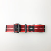 HKM-8973501 Casual Check Pattern Dog Collar and Leash Set in Red, Yellow, and Silver Lattice Designs