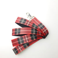 HKM-8973501 Casual Check Pattern Dog Collar and Leash Set in Red, Yellow, and Silver Lattice Designs
