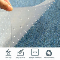 HKM-8973885 Transparent Cat Scratch Protective Floor Mat - PVC Scratch-Resistant Pad for Carpet Protection, Solid Color, Modern Design
