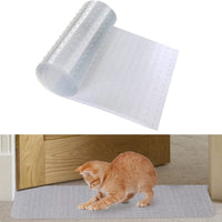 HKM-8973885 Transparent Cat Scratch Protective Floor Mat - PVC Scratch-Resistant Pad for Carpet Protection, Solid Color, Modern Design