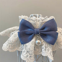 HKM-8975933 Elegant Cat Scarf with Bow and Bell ¨C Various Color Options Available