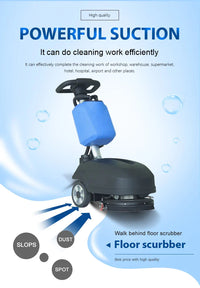 HKM-897619 15L Walk Behind Hand Push Floor Scrubber C350D 40KG for Effective Cleaning
