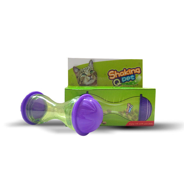 HKM-8977469 Cat Bone Food Leakage Device - Teasing Tumbler Toy for All Cat Breeds, 4.5cm High, 11cm Diameter, 42g, PC/ABS/Iron, Available in Purple, Blue, Pink