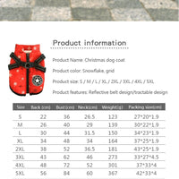 HKM-8978109 Warm Waterproof Reflective Pet Clothing for Autumn and Winter - Cotton Dog Vest in Snowflake and Plaid Patterns