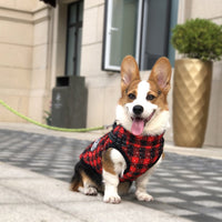 HKM-8978109 Warm Waterproof Reflective Pet Clothing for Autumn and Winter - Cotton Dog Vest in Snowflake and Plaid Patterns
