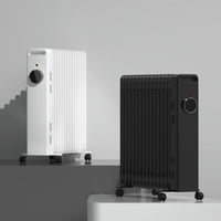 HKM-897811 Oil-Filled Radiator Heater with Adjustable Thermostat and Safety Features, 1500W to 2500W, 7-15 Fins