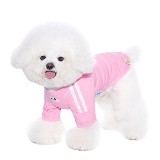 HKM-8979261 Small Pet Clothing for Dogs and Cats in Pink and Blue, Cotton and Spandex Blend, Casual Style, Multiple Sizes Available