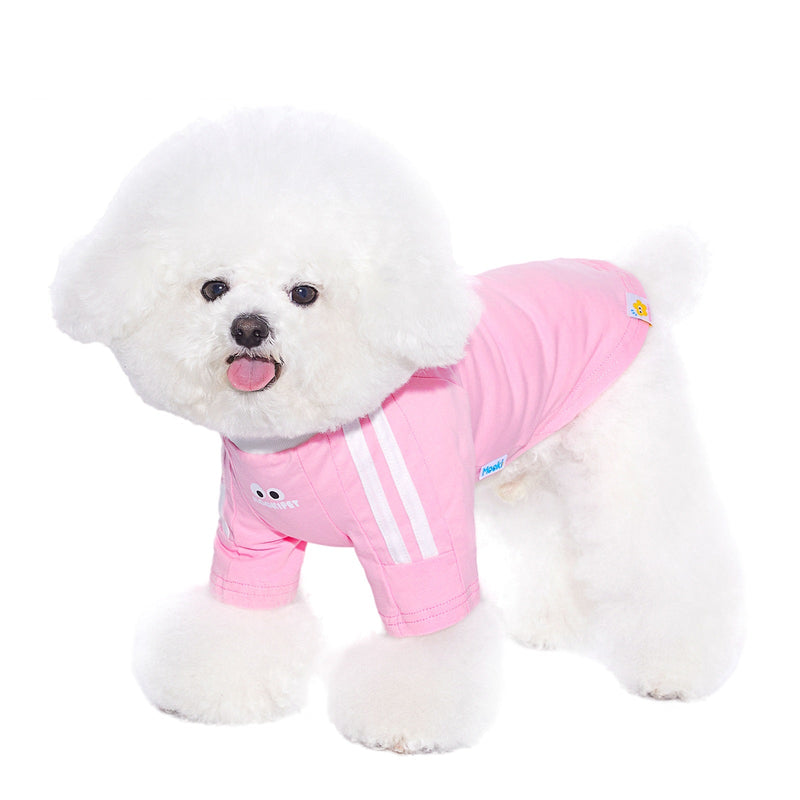 HKM-8979261 Small Pet Clothing for Dogs and Cats in Pink and Blue, Cotton and Spandex Blend, Casual Style, Multiple Sizes Available