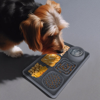 HKM-8979645 Silicone Dog Slow Food Mat - Square and Rectangular Design in Various Colors