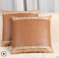 HKM-898003 Summer Ice Rattan Double-Sided Cushion Cover with Plant Flower Design