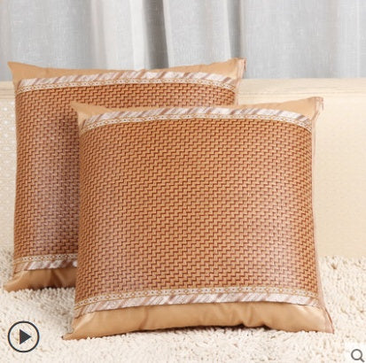 HKM-898003 Summer Ice Rattan Double-Sided Cushion Cover with Plant Flower Design