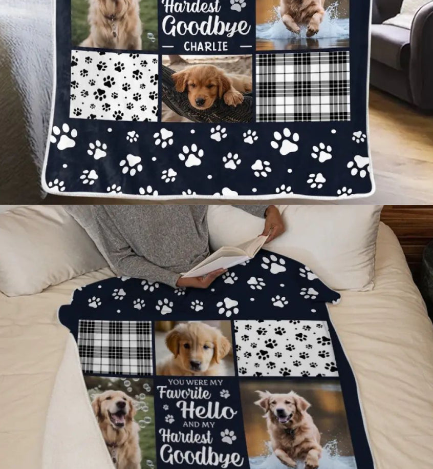 HKM-8980285 Super Soft Flannel Pet Dog Blanket - Creative Design, Perfect for Any Season, Multiple Sizes Available