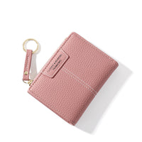 HKM-898067 Korean Style Short Zipper Two-Fold Wallet with Coin Purse and Multiple Compartments