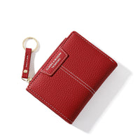 HKM-898067 Korean Style Short Zipper Two-Fold Wallet with Coin Purse and Multiple Compartments