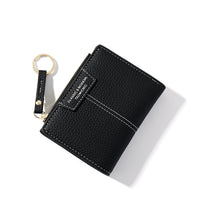 HKM-898067 Korean Style Short Zipper Two-Fold Wallet with Coin Purse and Multiple Compartments
