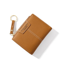 HKM-898067 Korean Style Short Zipper Two-Fold Wallet with Coin Purse and Multiple Compartments