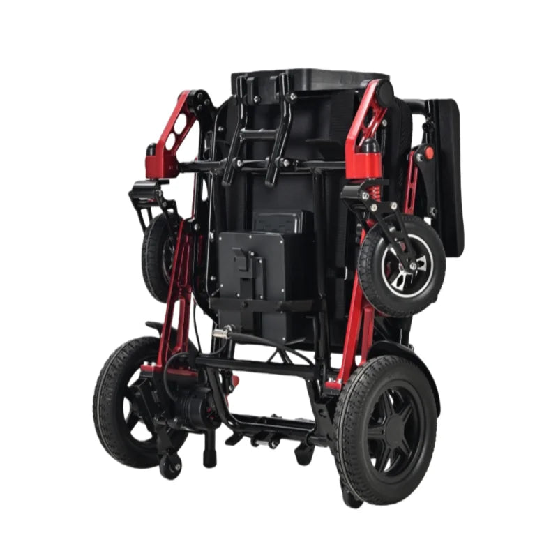 HKM-898067 Lightweight Foldable Electric Wheelchair with Reclining Feature – Magnesium Alloy Frame, 100kg Capacity, Removable Battery