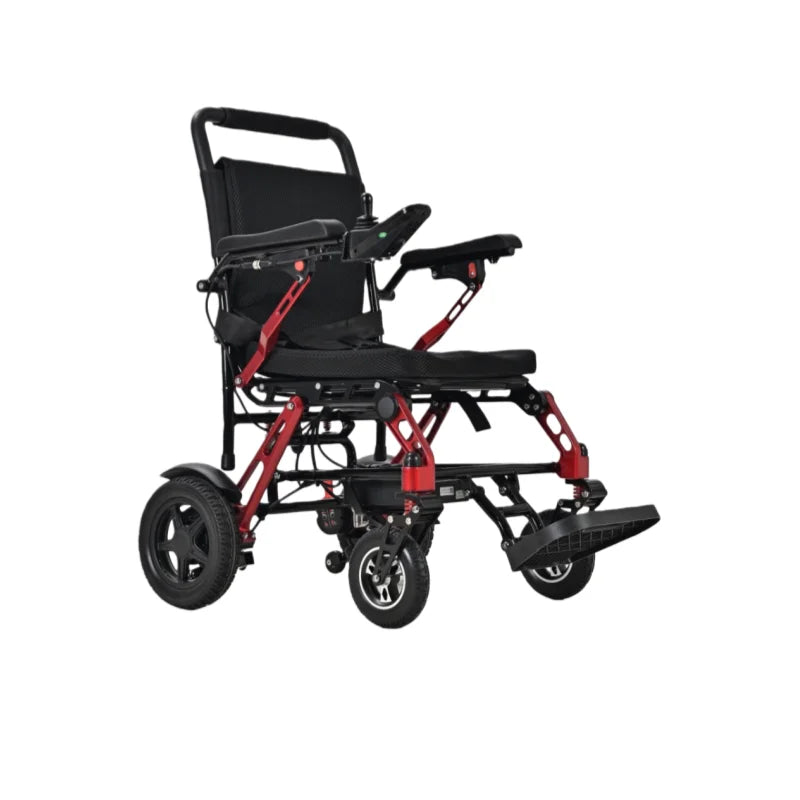 HKM-898067 Lightweight Foldable Electric Wheelchair with Reclining Feature – Magnesium Alloy Frame, 100kg Capacity, Removable Battery