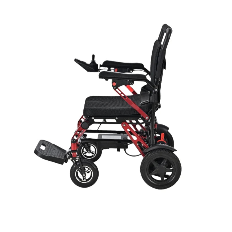 HKM-898067 Lightweight Foldable Electric Wheelchair with Reclining Feature – Magnesium Alloy Frame, 100kg Capacity, Removable Battery